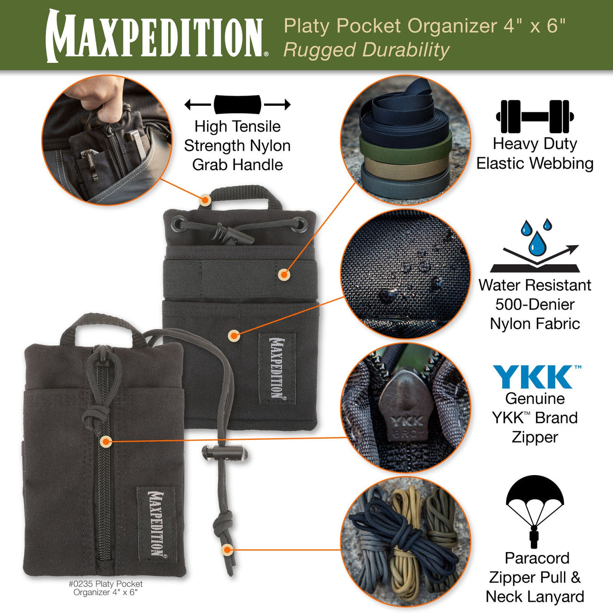 Maxpedition Platy Wolf Grey Pocket Organiser 4" x 6"