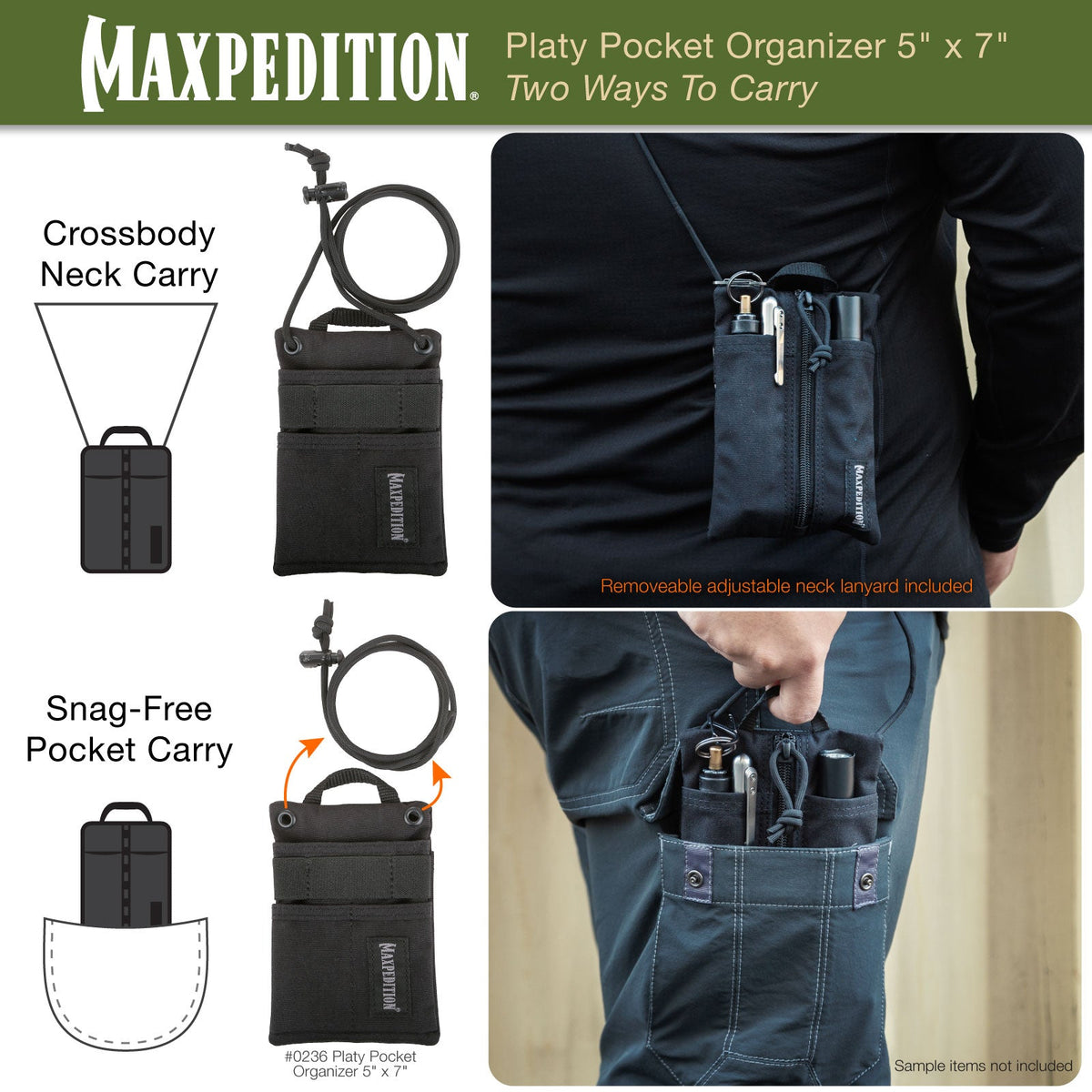 Maxpedition Platy Black Pocket Organiser 5" x 7"