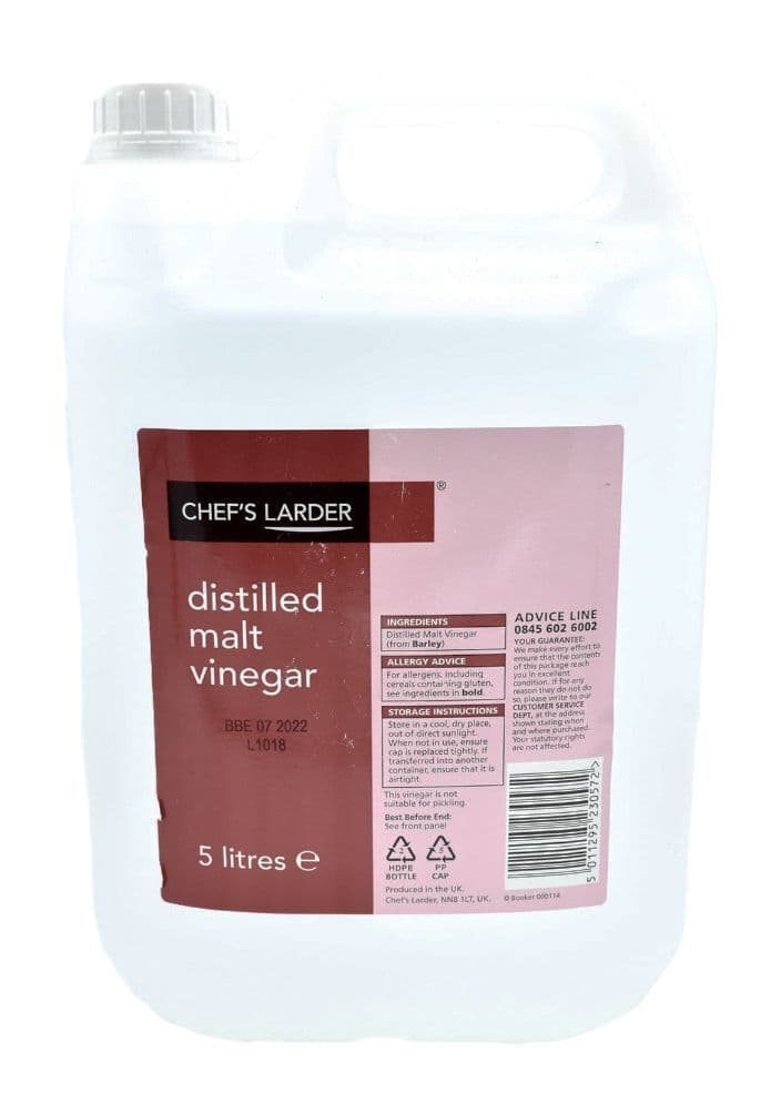 5 Litres Distilled Malt Vinegar - Bulk Ration Supplies