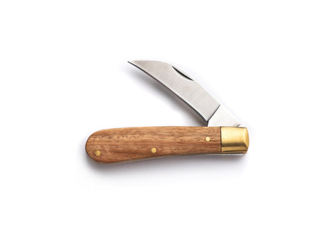 Whitby Stainless Steel Pruning Knife (2.5") - Wooden handle