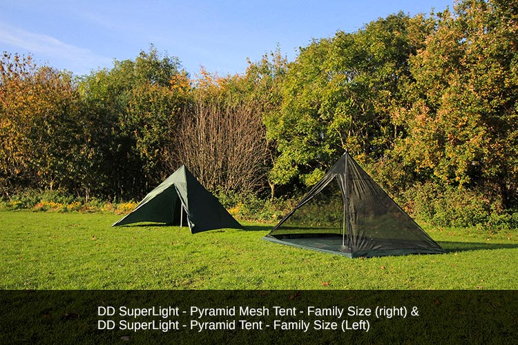 DD Hammocks SuperLight Pyramid Mesh Tent - Family Size