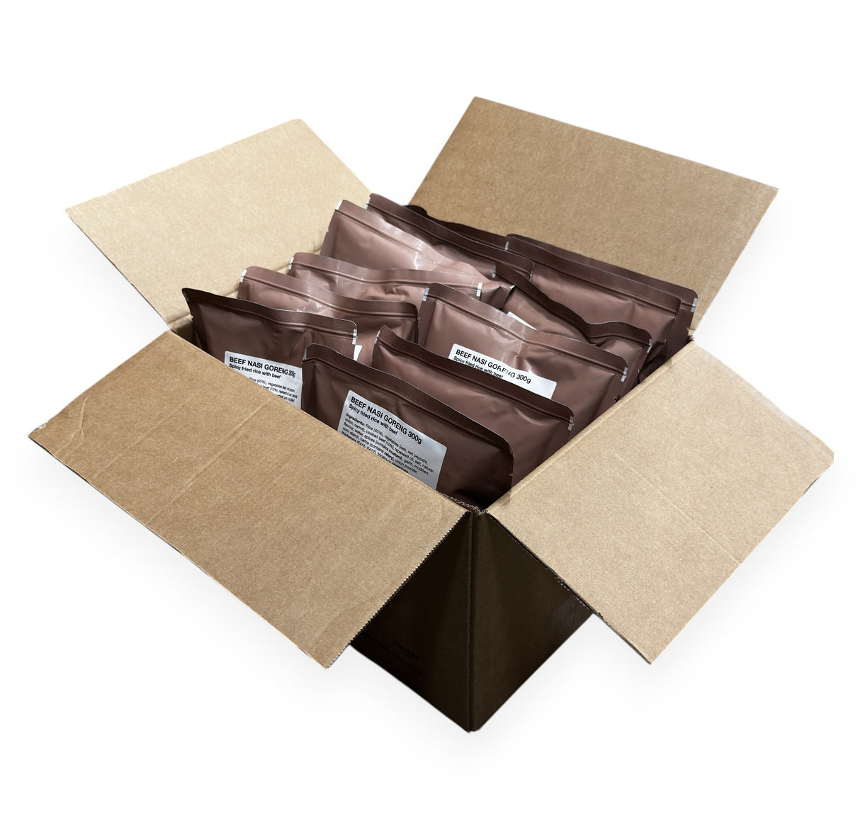 BULK BUY - British Military Ration Main Meal Pouch - Beef Nasi Goreng 300g x 20