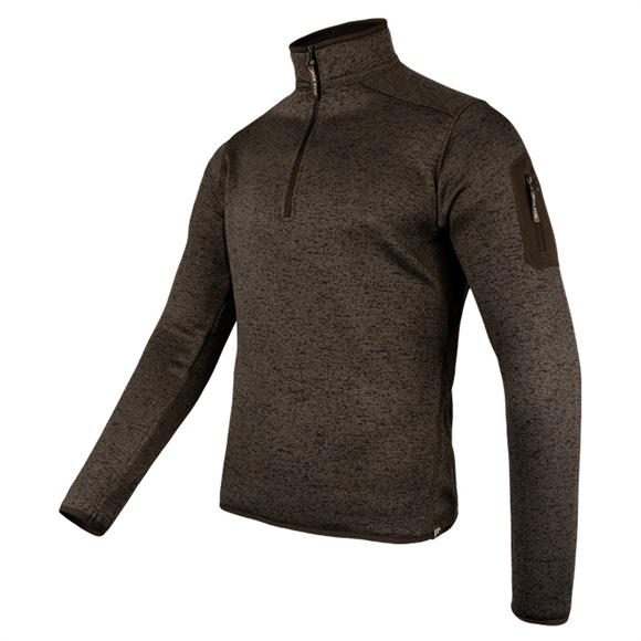 Jack Pyke Melange Quarter Zip Fleece - Brown Fleck