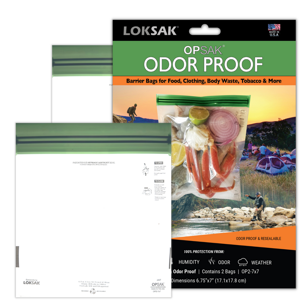Loksak Opsak 7x7 Inch Storage Bag - 2 Pack