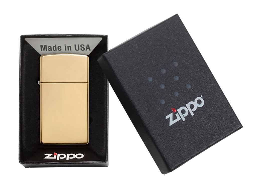 Zippo Slim High Polish Brass Lighter