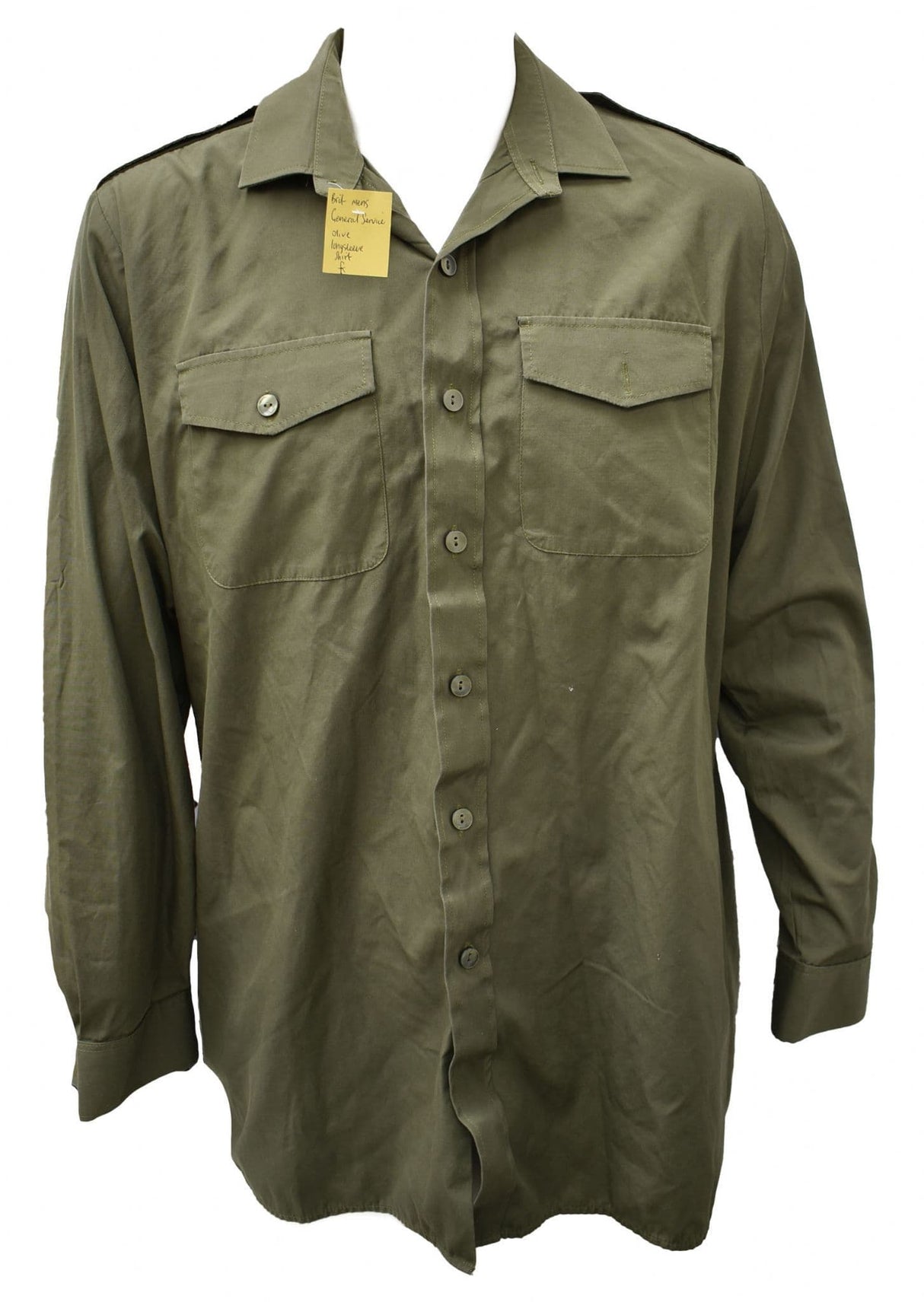 British Military Men's General Service Olive Long Sleeve Shirt