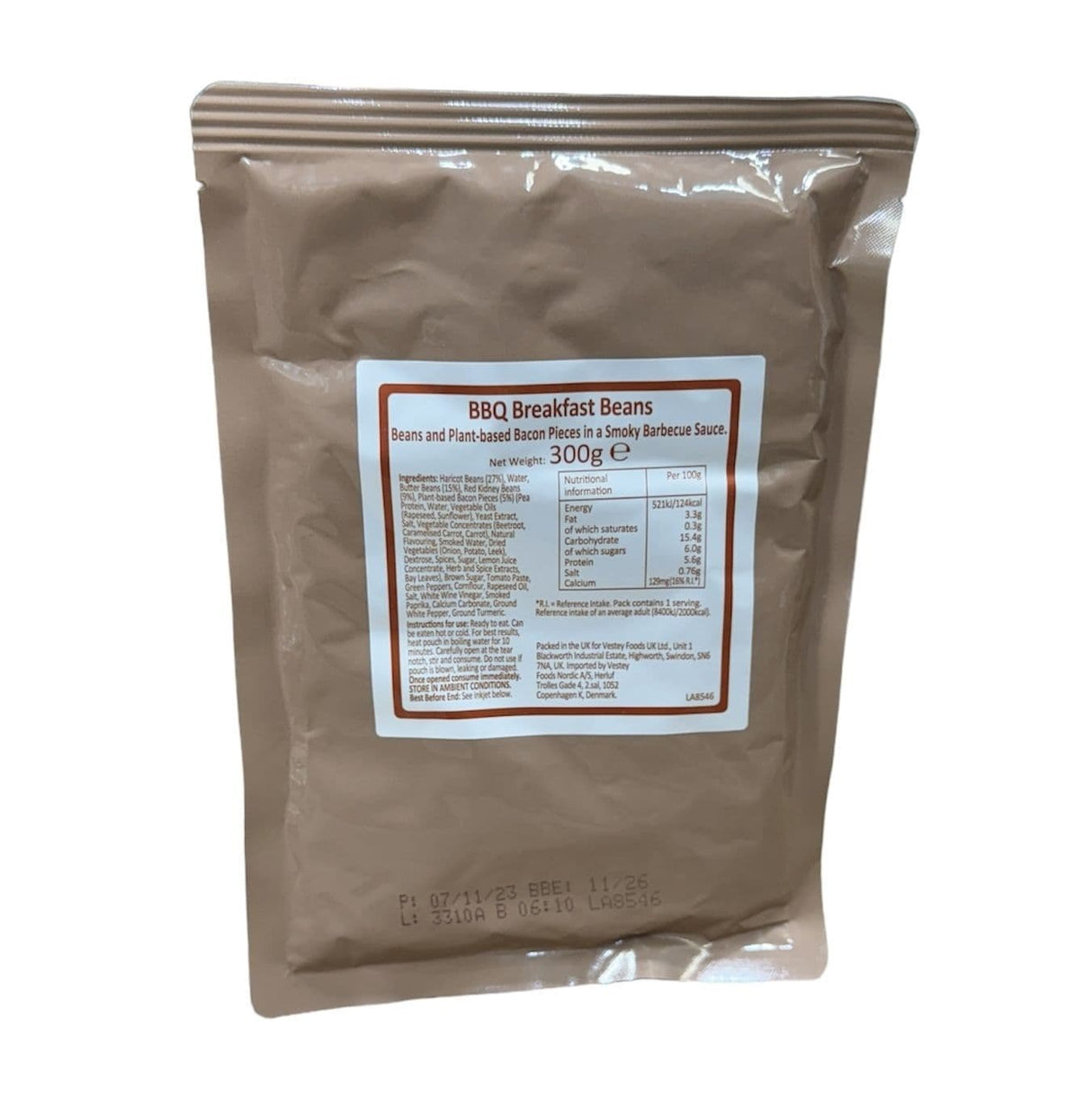 British Military Ration Main Meal Pouch - BBQ Breakfast Beans 300g