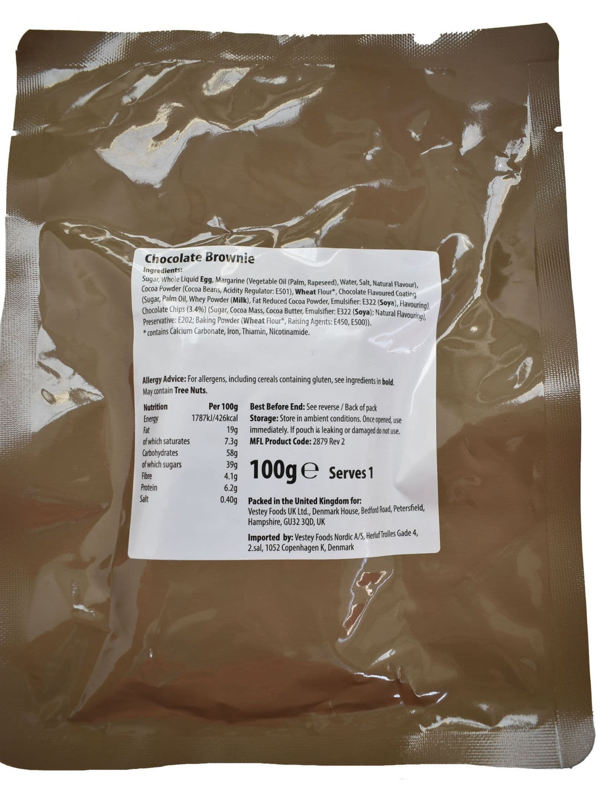 British Military Ration Main Meal Pouch - Chocolate Brownie 100g