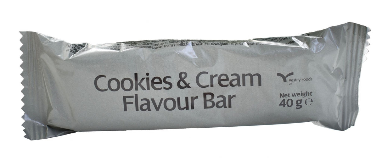 British Military Ration Pack Accessory - Cookies & Cream Flavour Bar 40g