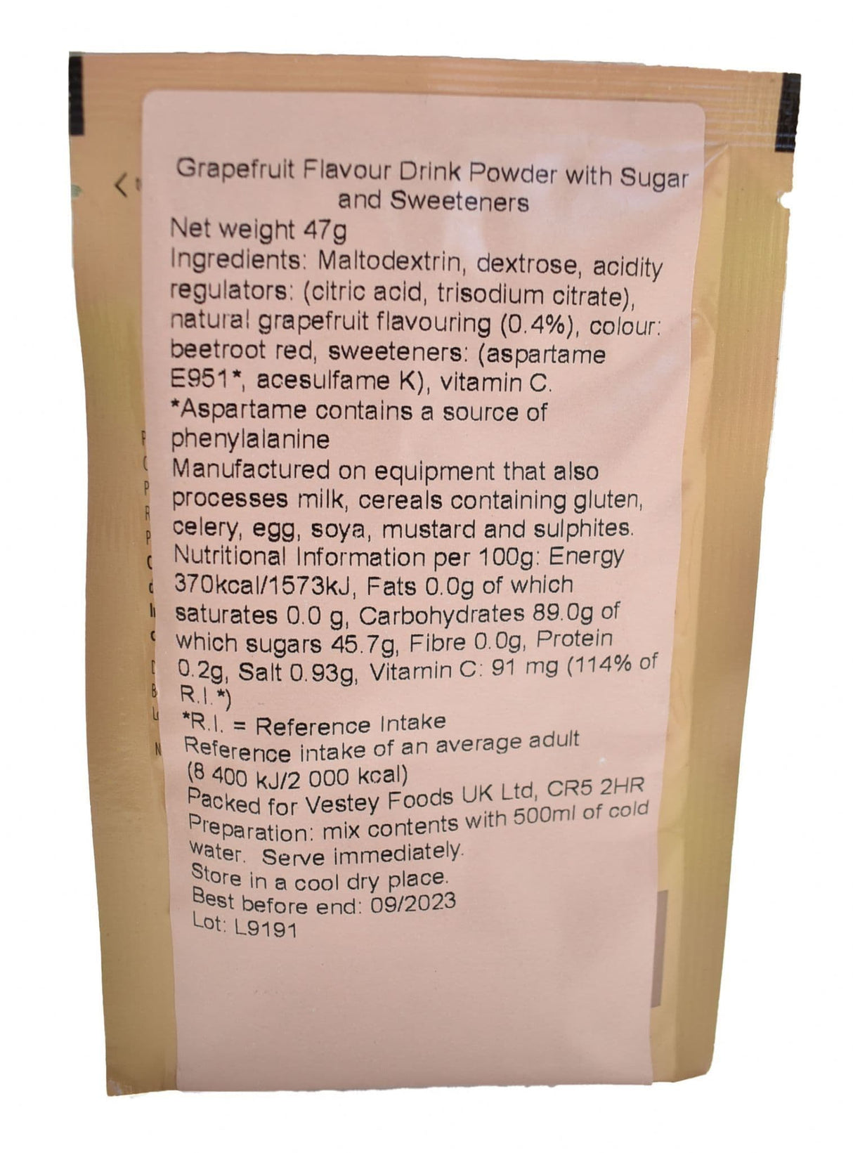 British Military Ration Pack Accessory - Guava Fruit Flavour Drink Powder 45g
