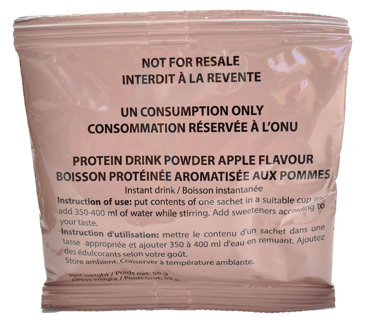 British Military Ration Pack Accessory - Protein Drink Powder Apple Flavour 56g