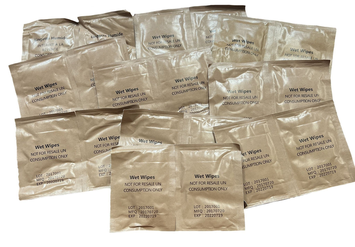 British Military Wet Wipes x 20- Individually Sealed