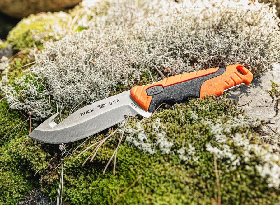 Buck 657 Large Pursuit Guthook Folding Lock Knife - Orange/Black Pro