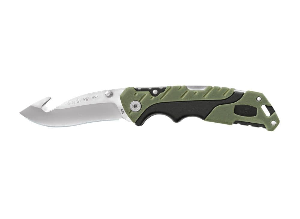 Buck 660 Large Folding Pursuit Guthook Folding Lock Knife - Green/Black