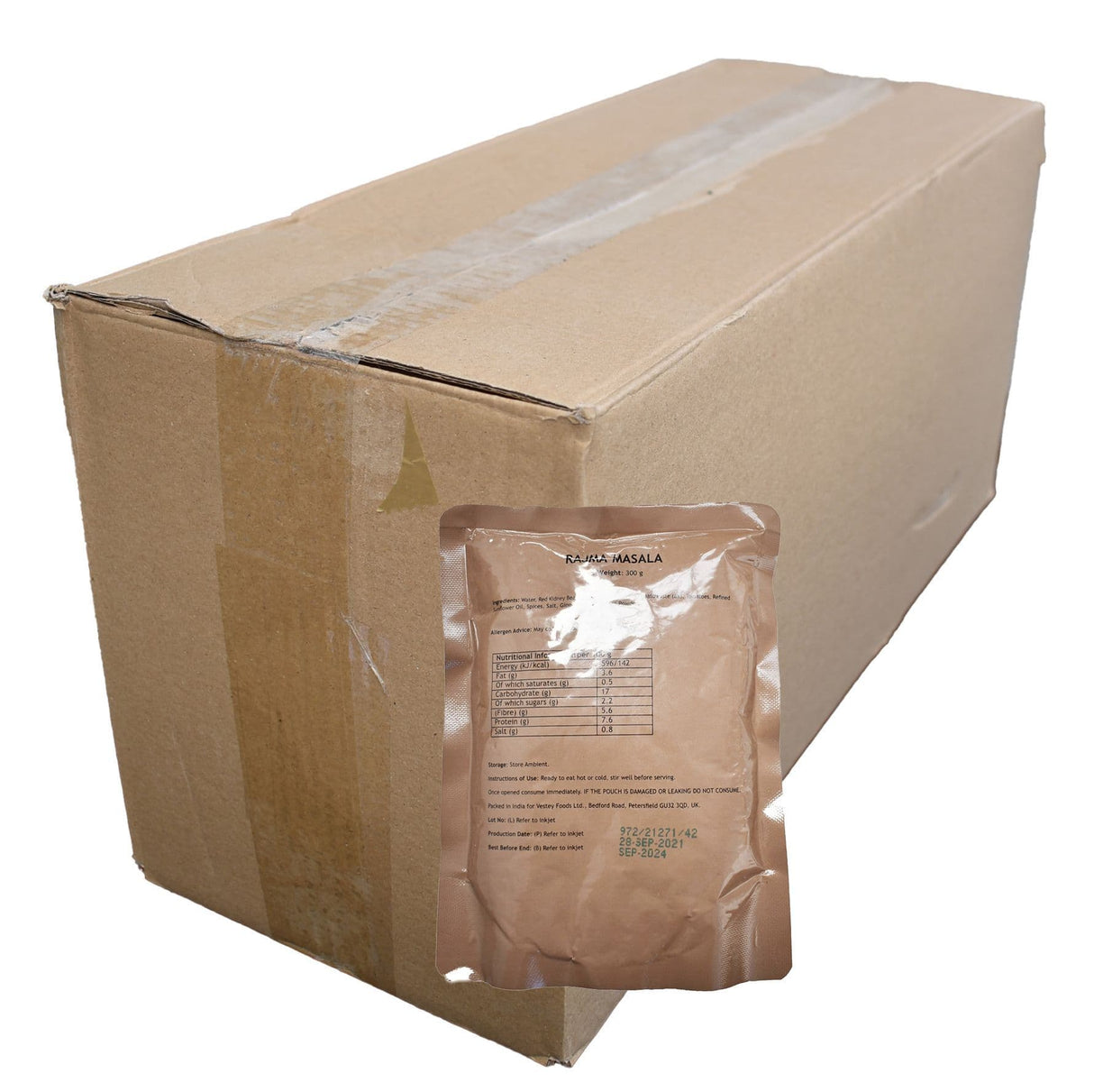 BULK BUY - British Military Ration Main Meal Pouch - Rajma Masala 300g x 20