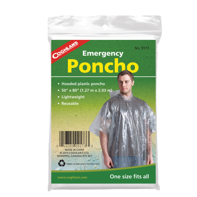 Coghlan's Clear Polyethylene Emergency Poncho