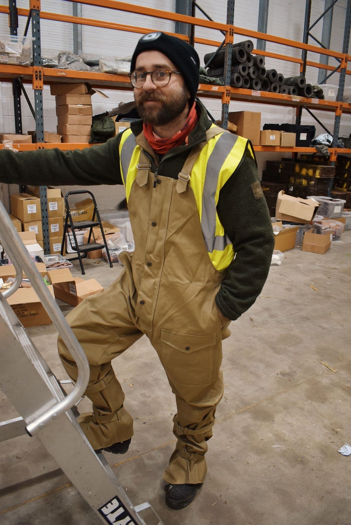 Czech Military Tan Waxed Bib & Brace Cotton Trousers