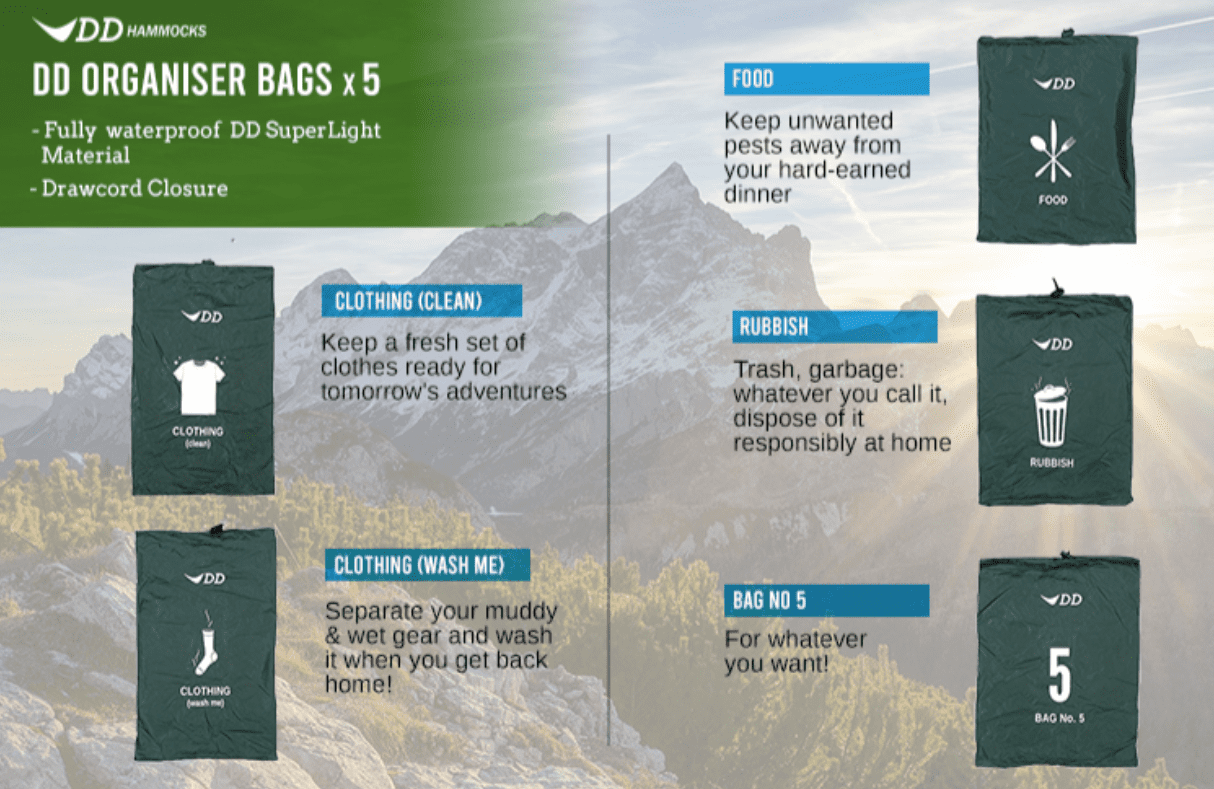 DD Hammocks Organiser Bags x 5