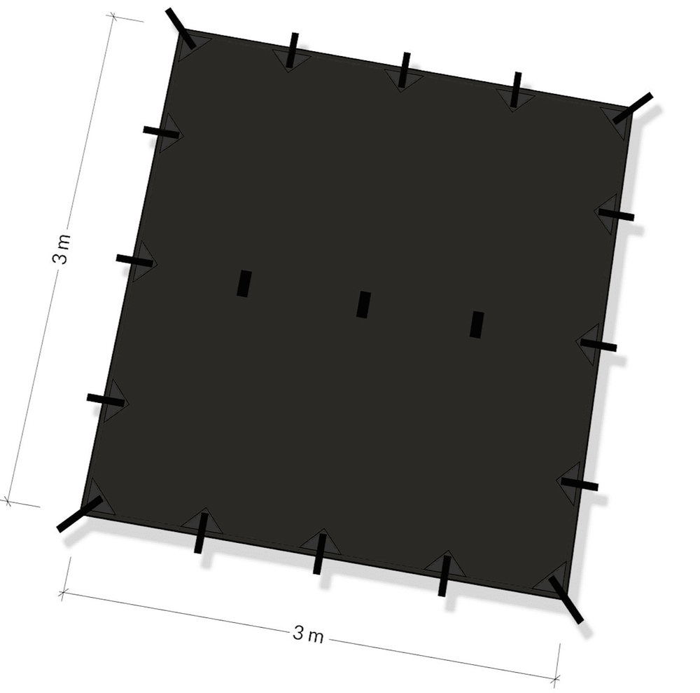 DD Hammocks Tarp 3 x 3m - Jet Black