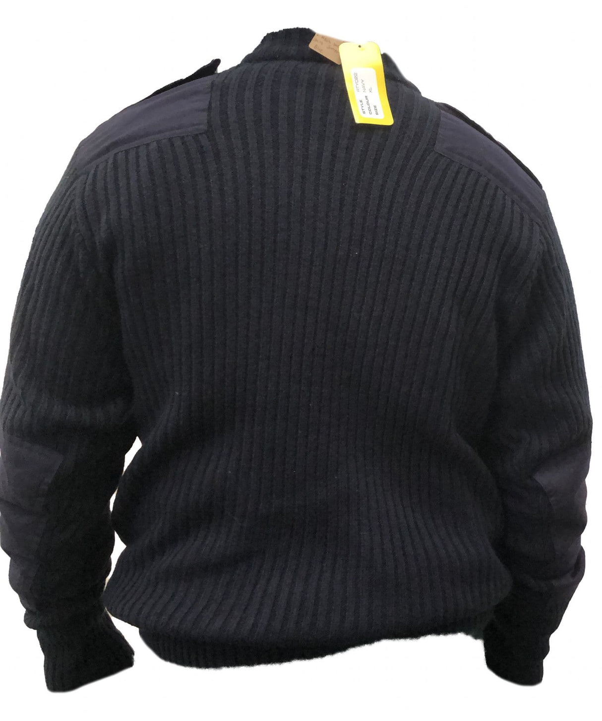 Ex Military Wool Pullover V-Neck Sweatshirt Jumper - Blue