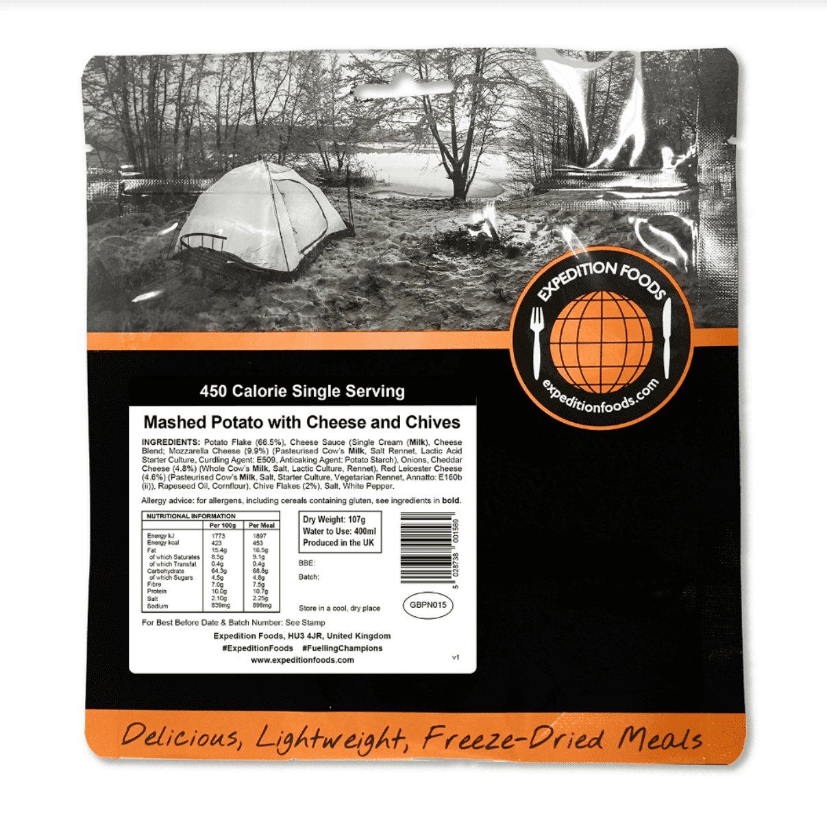 Expedition Foods Freeze Dried Meal Pouch - Mashed Potato With Cheese & Chives