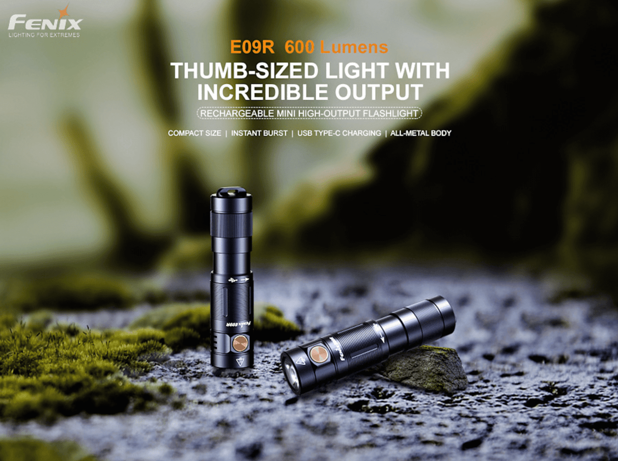 Fenix E09R 600 Lumen Rechargeable Mini Flashlight