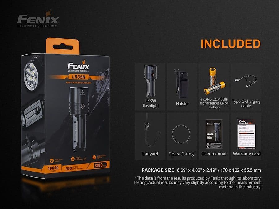 Fenix LR35R 10,000 Lumen Searchlight Torch