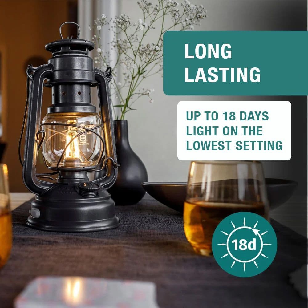 Feuerhand Baby Special 276 LED Hurricane Lantern - Sparkling Iron