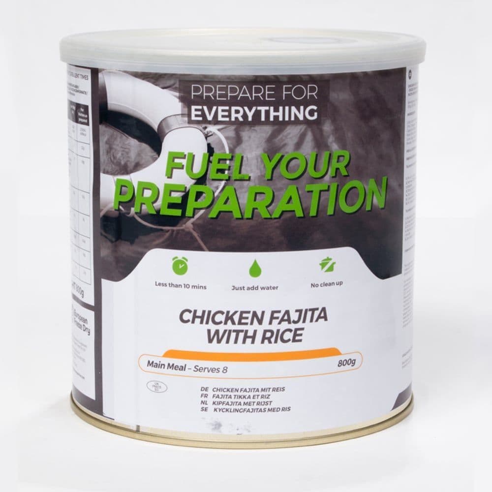 Fuel Your Preparation Freeze Dried Food Ration Meal Tin - Chicken Fajita With Rice
