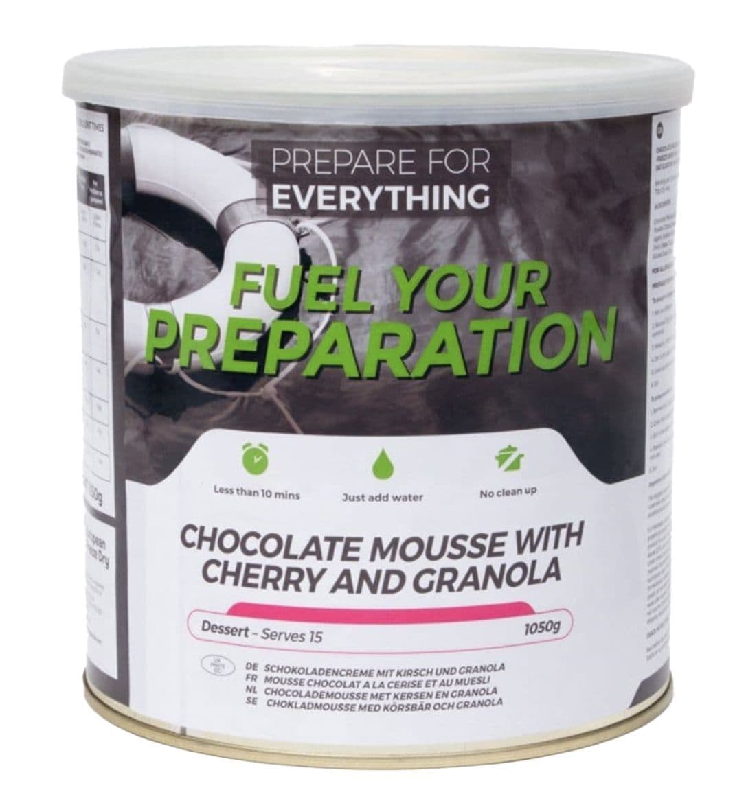 Fuel Your Preparation Freeze Dried Food Ration Meal Tin - Chocolate Mousse With Granola & Cherry