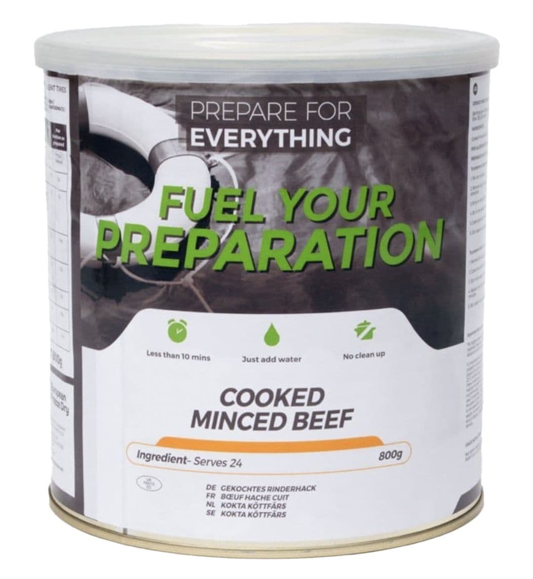 Fuel Your Preparation Freeze Dried Food Ration Meal Tin - Cooked Minced Beef