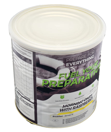 Fuel Your Preparation Freeze Dried Food Ration Meal Tin - Morning Oats with Raspberry