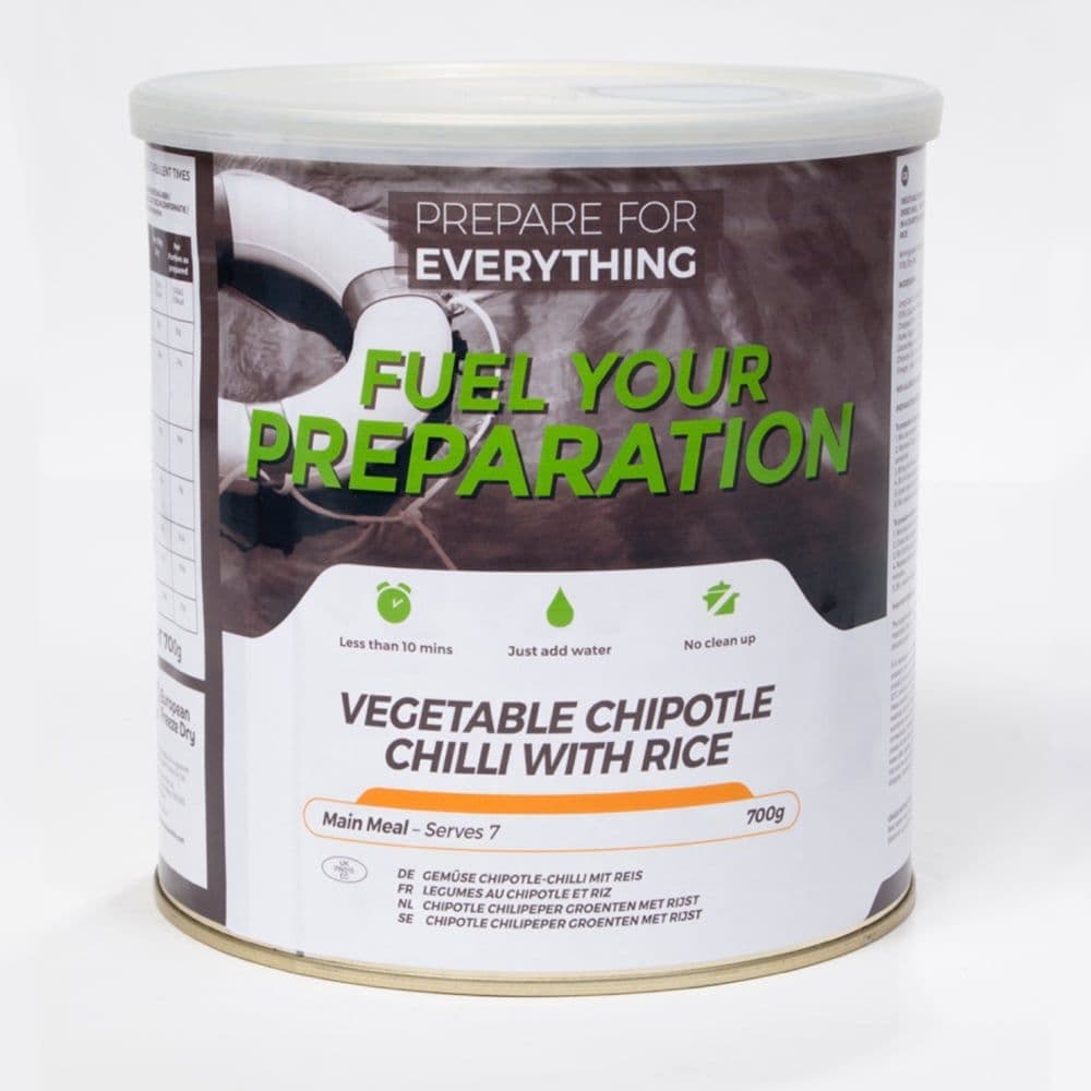 Fuel Your Preparation Freeze Dried Food Ration Meal Tin - Vegetable Chilli With Rice