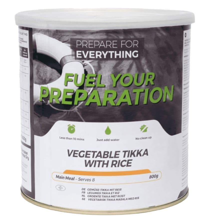 Fuel Your Preparation Freeze Dried Ration Meal Tin - Vegetable Tikka With Rice