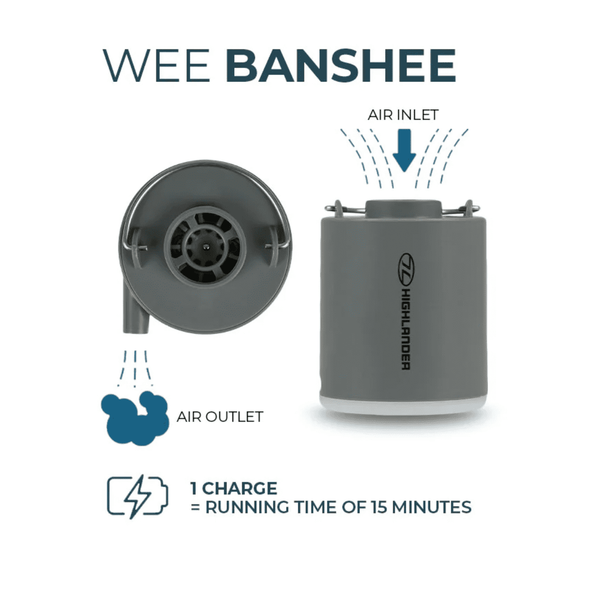 Highlander Wee Banshee Micro Lightweight Air Pump With Light