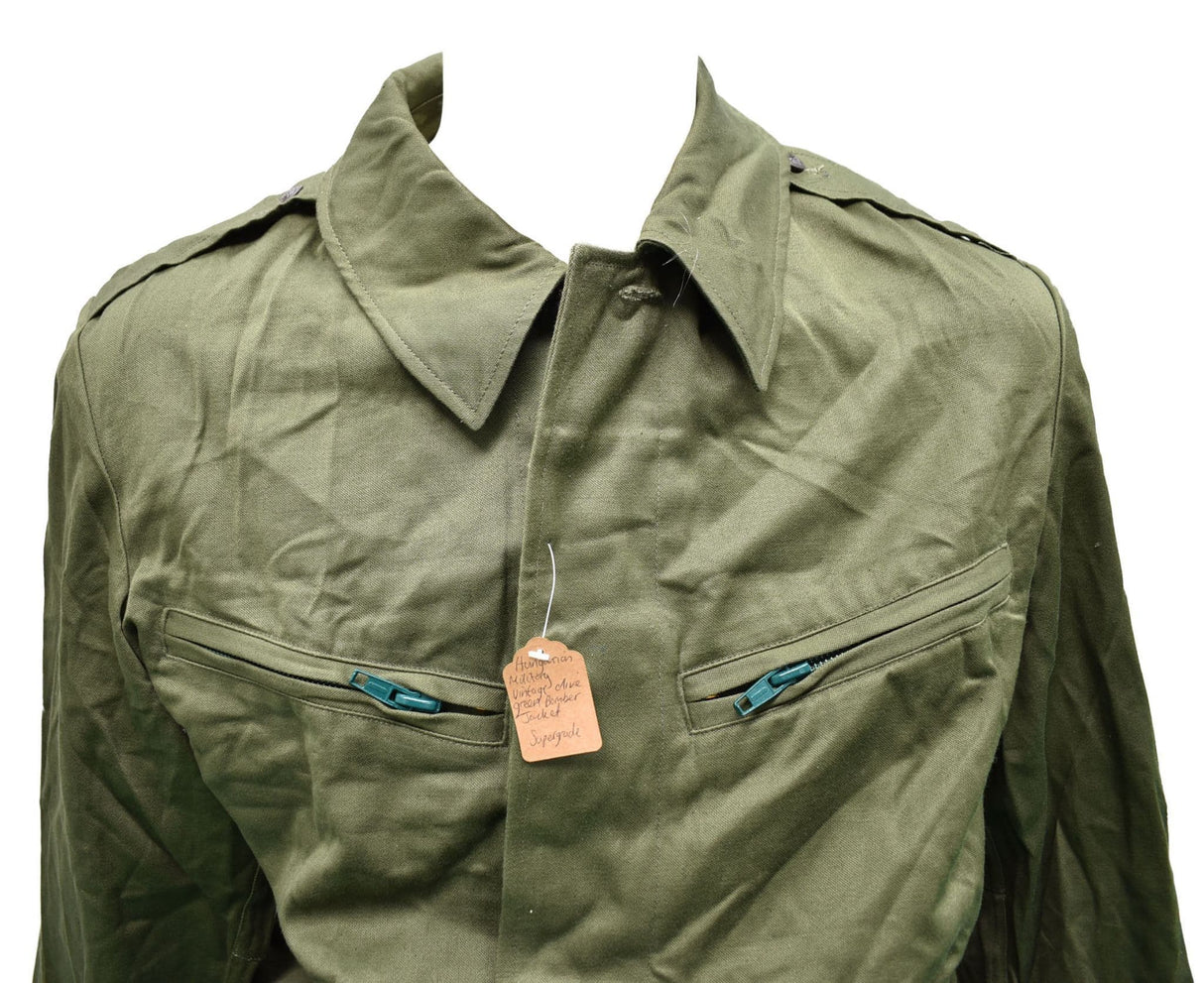 Hungarian Military Vintage Olive Green Bomber Jacket