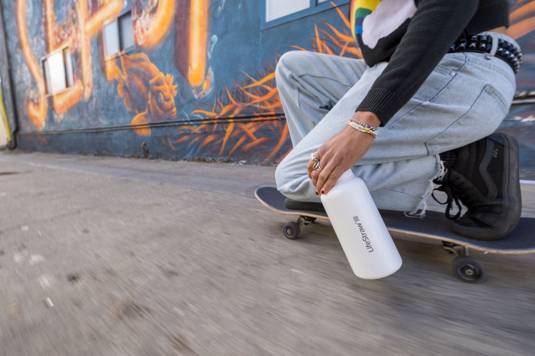 Lifestraw Go Stainless Steel Water Filter Bottle - 1 Litre