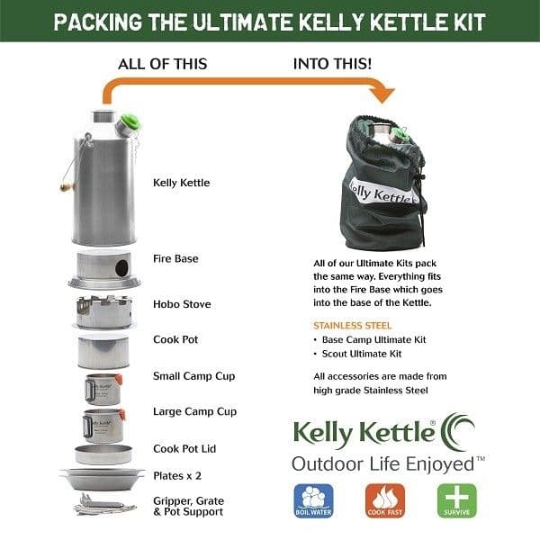 Kelly Kettle Ultimate Scout Kit Medium Stainless Steel