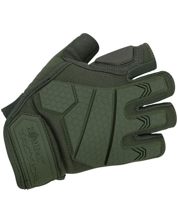 Kombat UK Alpha Fingerless Tactical Gloves - Olive