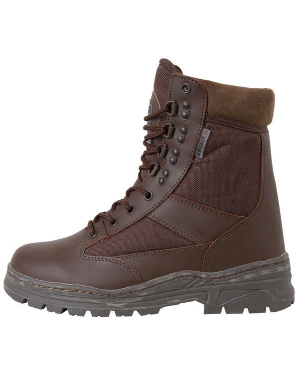 Kombat UK Brown Patrol Boots - Half Leather With Thinsulate Lining