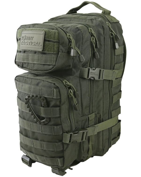 Kombat UK Hex-Stop Small Molle Assault Pack In Olive Green