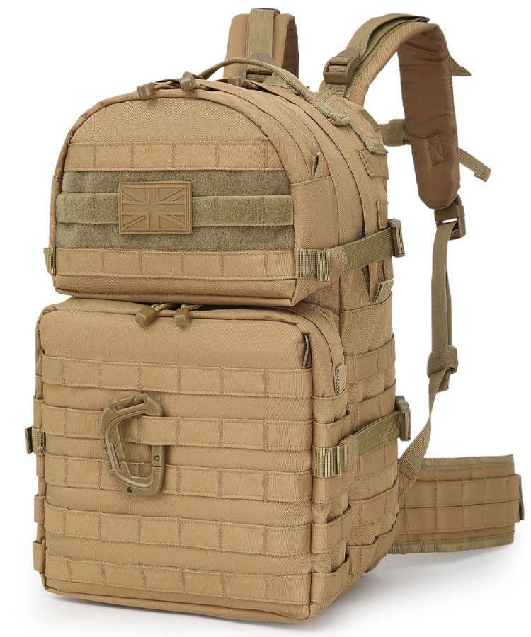 Kombat UK Medium Molle Assault Pack - 40 Litre Capacity - Coyote Brown