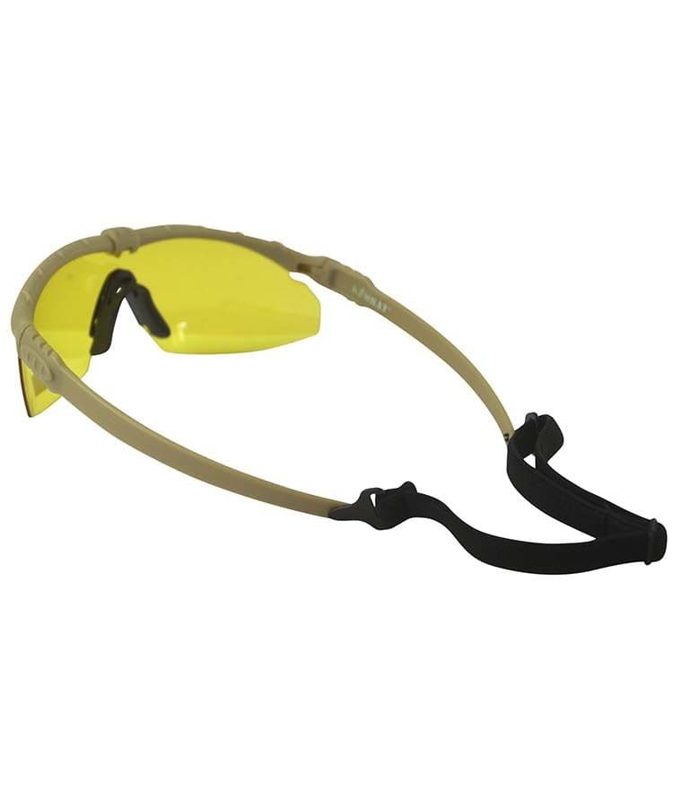Kombat UK Ranger Protective Glasses with Yellow Lenses - Coyote Frame