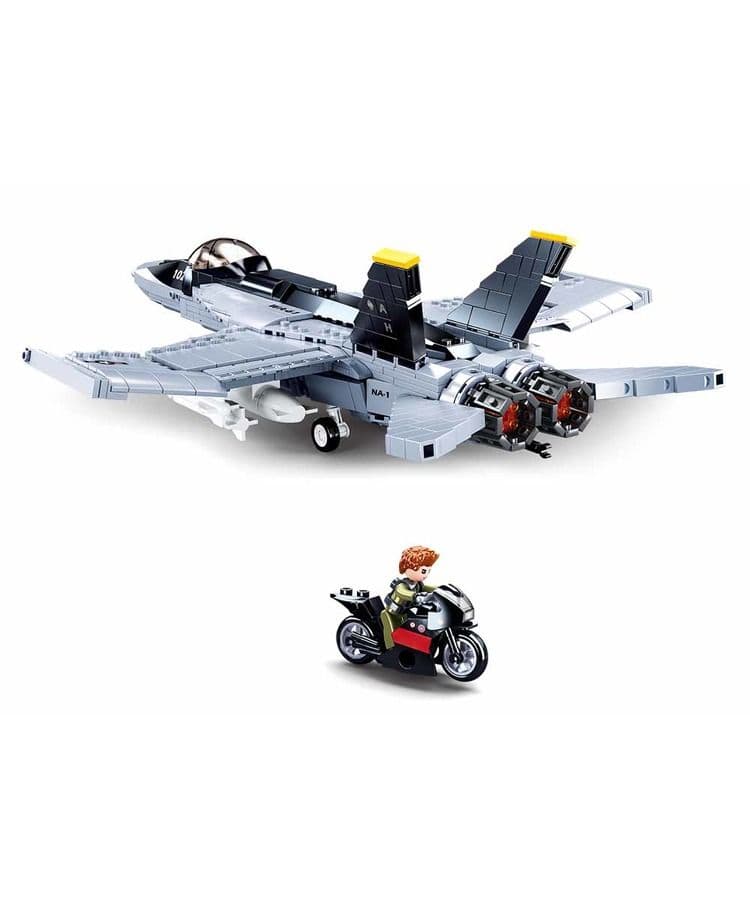 Kombat UK Sluban Fighter Aircraft F18 Building Block Set - B0928