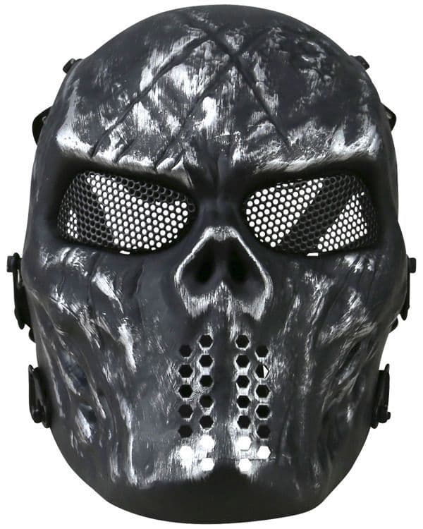 Kombat UK Tactical Skull Mesh Face Mask - Gun Metal Grey
