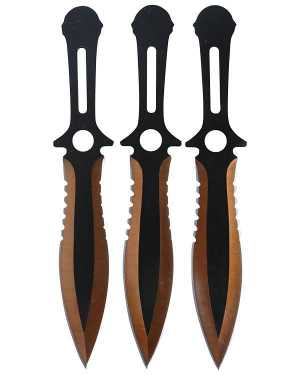 Kombat UK Triple Orange Throwing Knife Set