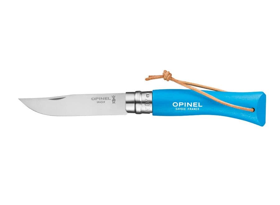 Opinel N°07 Colorama Trekking Knife - Cyan Blue