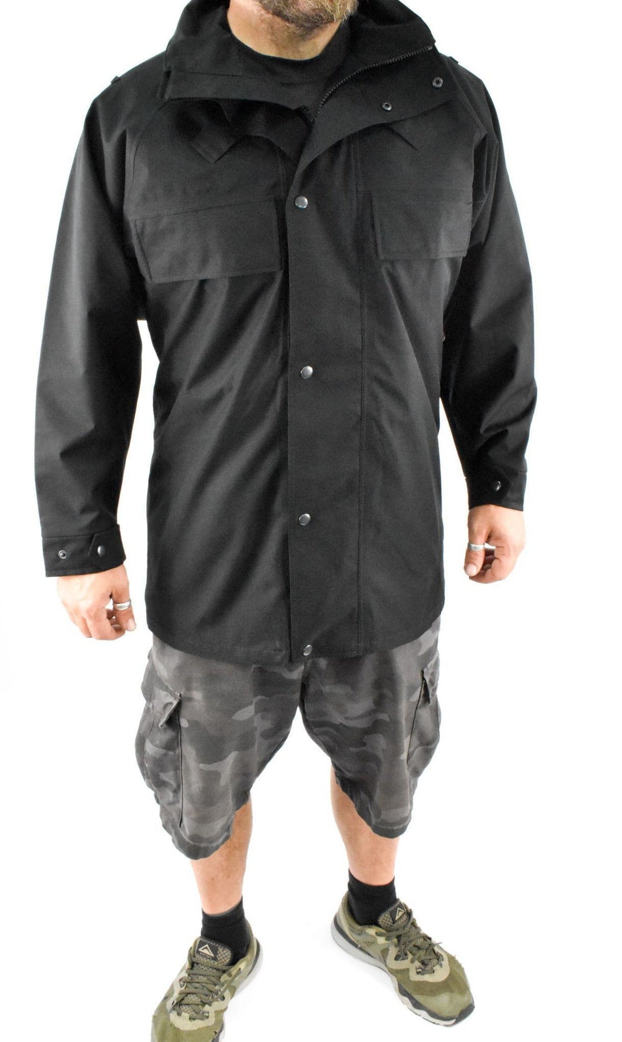 Police Lightweight Waterproof Jacket - Black