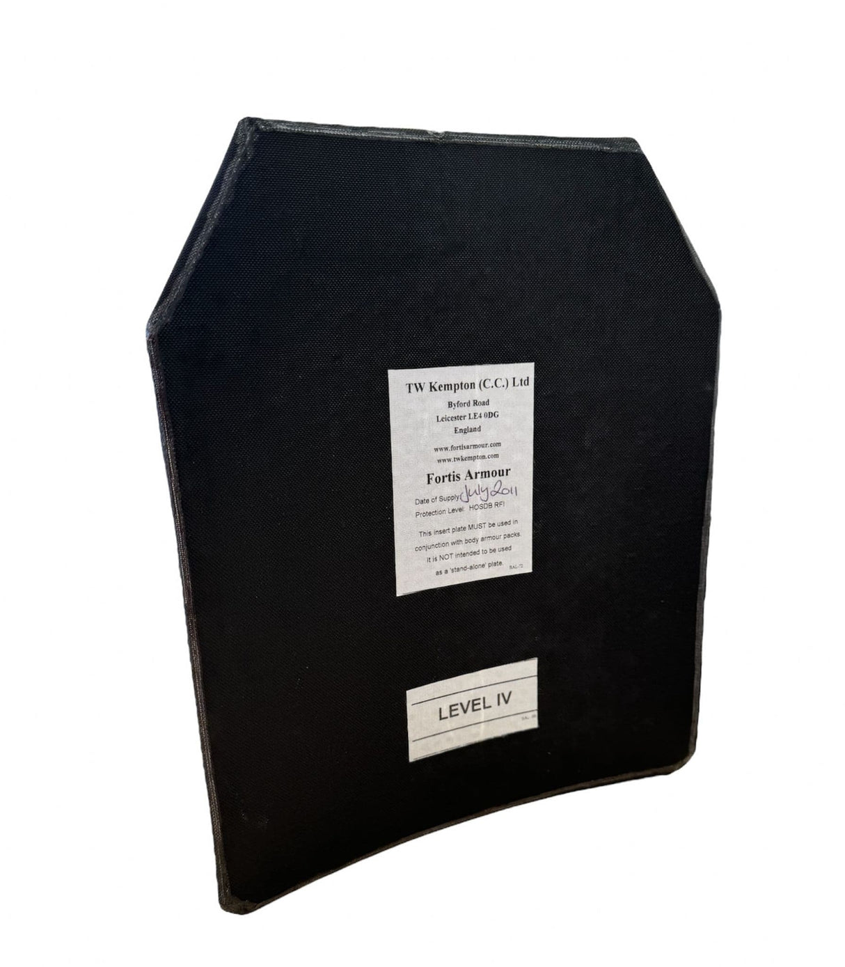 Police / Special Forces Level 4 Ballistic Bullet Proof Body Armour Plates