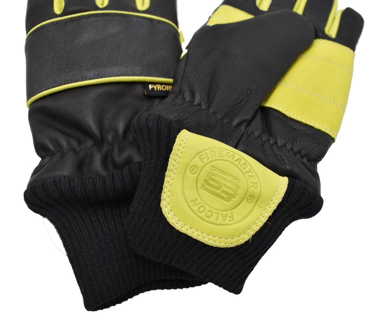 Pyrohde/Porelle Fire Fighters Gloves- Black and Lime